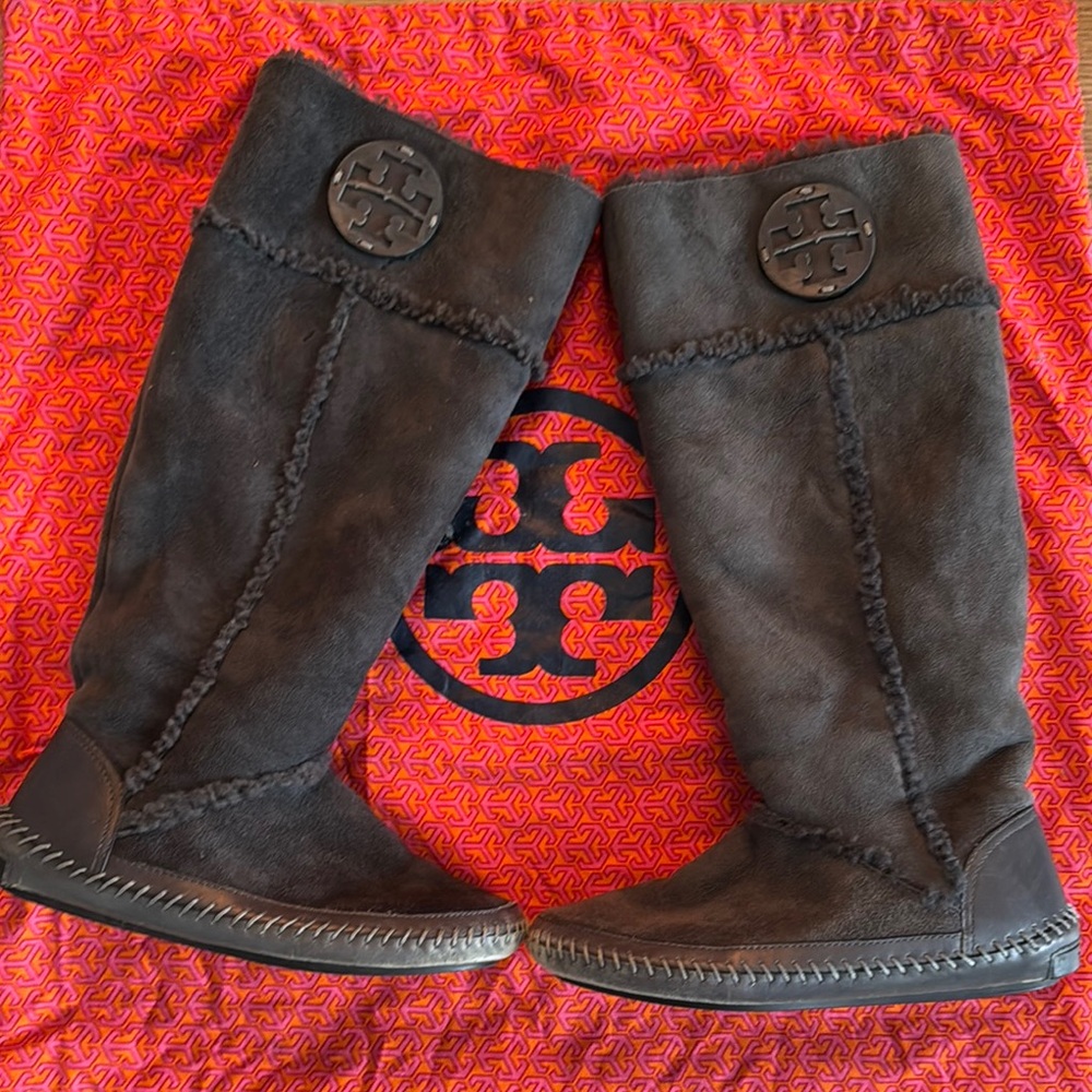 Tory Burch Black Suede Boots